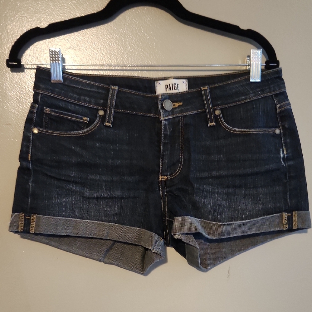 Paige Dark Blue Jean Shorts, Size 25